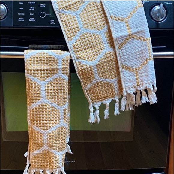 Cheerful SET Mushroom Coffee Mug Organic Cotton Modern Hive Towel Yellow Softie - Picture 3 of 16